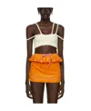Danielle Guizio Off-white Bouclé Strap Tank Top In Multicolor