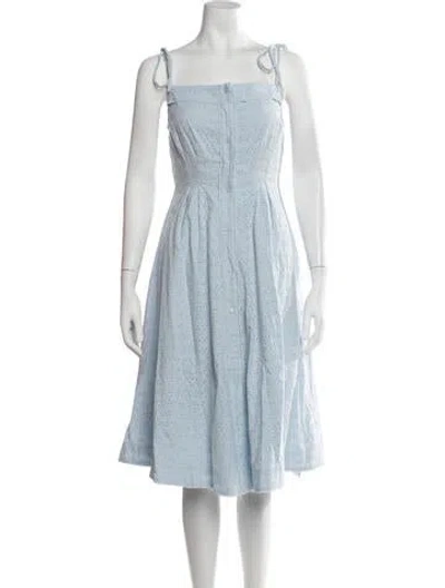 Pre-owned Danielle Guizio Lace Pattern Midi Length Dress In Blue
