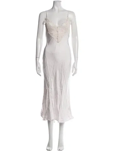 Pre-owned Danielle Guizio Lace Pattern Midi Length Dress W/ Tags In Pink