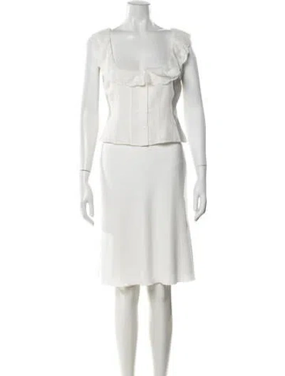 Pre-owned Danielle Guizio Lace Trim Embellishment Skirt Set In Neutral