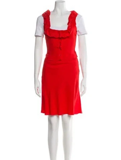 Pre-owned Danielle Guizio Lace Trim Embellishment Skirt Set In Orange