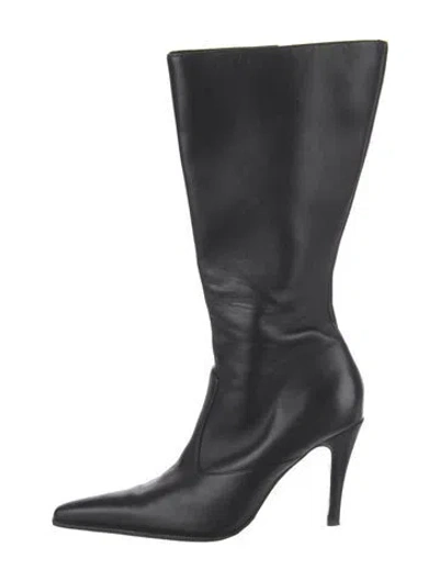 Pre-owned Danielle Guizio Leather Boots In Black