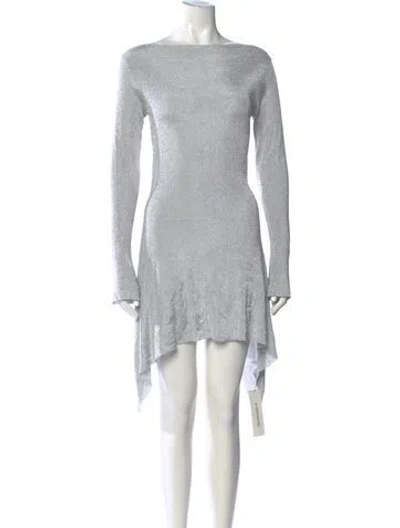 Pre-owned Danielle Guizio Linen Mini Dress In Grey