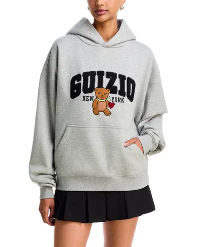 Danielle Guizio Logo Teddy Hoodie Sweatshirt In Red