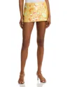 Danielle Guizio Low Rise Paillette Skirt In Yellow