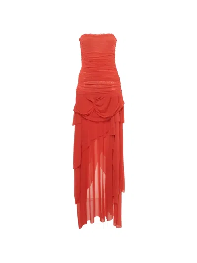 Pre-owned Danielle Guizio Lyla Maxi Dress In Red