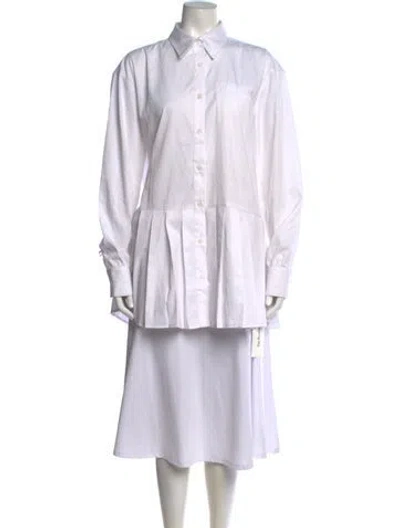 Pre-owned Danielle Guizio Midi Length Dress In White
