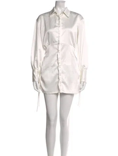Pre-owned Danielle Guizio Mini Dress In White