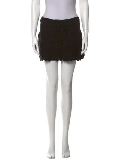 Pre-owned Danielle Guizio Mini Skirt In Black