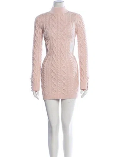 Pre-owned Danielle Guizio Mock Neck Mini Dress W/ Tags In Pink