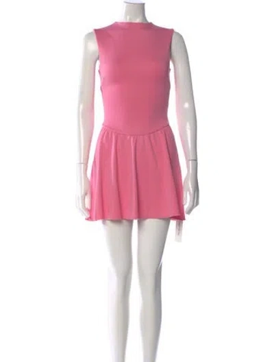 Pre-owned Danielle Guizio Mock Neck Mini Dress W/ Tags In Pink