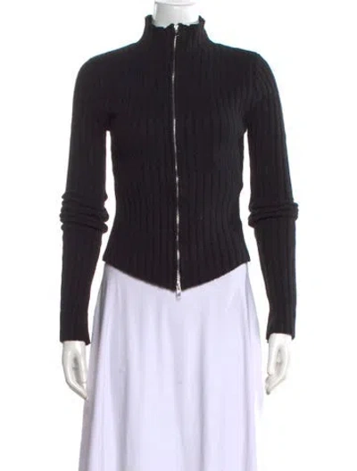 Pre-owned Danielle Guizio Mock Neck Sweater In Black