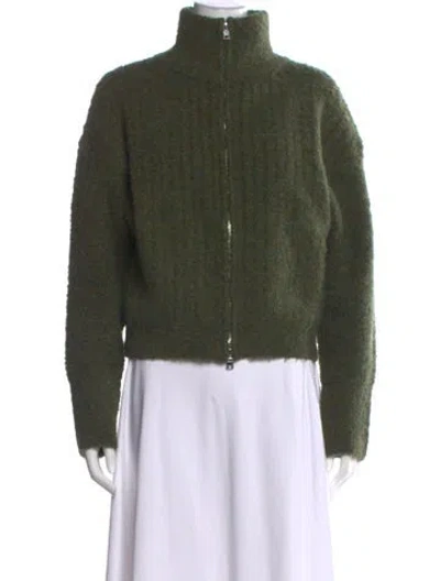 Pre-owned Danielle Guizio Mock Neck Sweater In Green