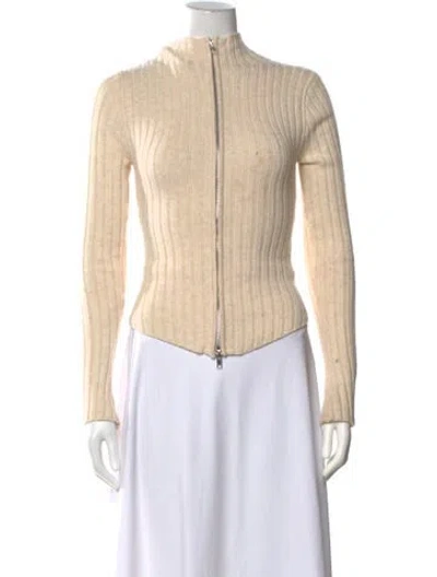 Pre-owned Danielle Guizio Mock Neck Sweater In Neutrals