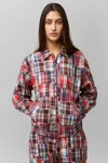 Danielle Guizio Ny Adrian Patchwork Bomber In Blue Multi