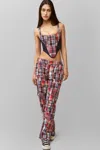 Danielle Guizio Ny Adrian Patchwork Pant In Blue Multi