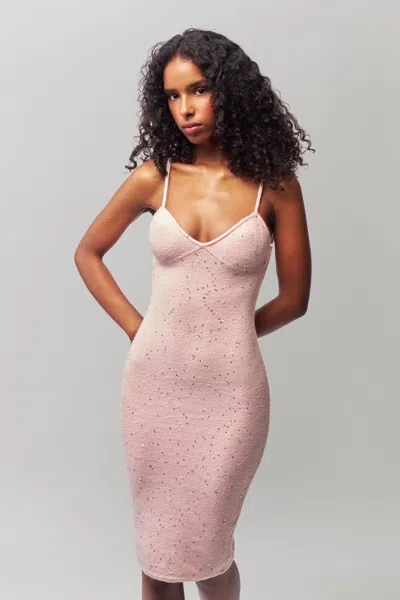 Danielle Guizio Ny Amelia Sequin Knit Dress In Ballet Slipper