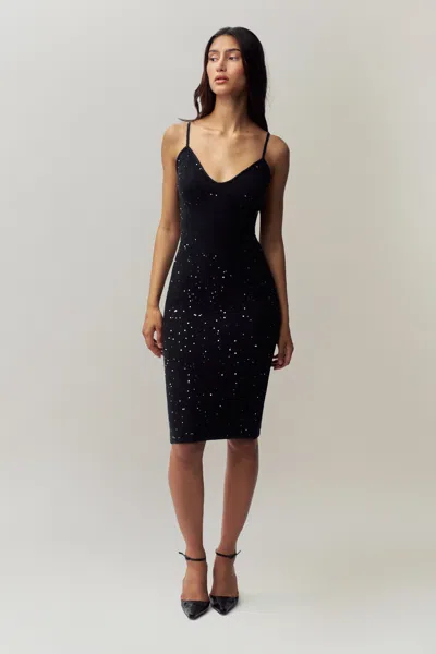 Danielle Guizio Ny Amelia Sequin Knit Dress In Black