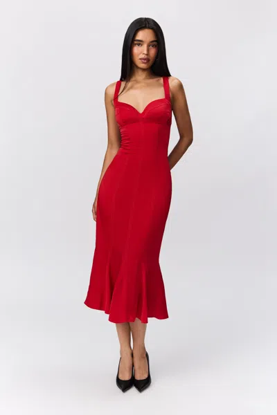 Danielle Guizio Ny Amelie Bra Dress In Red