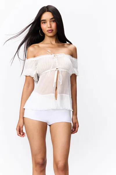 Danielle Guizio Ny Amorette Top In White