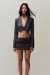 Danielle Guizio Ny Andra Pinstripe Mini Skirt In Charcoal/white