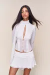 Danielle Guizio Ny Ara Long Sleeve Top In White
