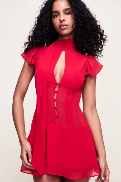 Danielle Guizio Ny Ara Mini Dress In Red