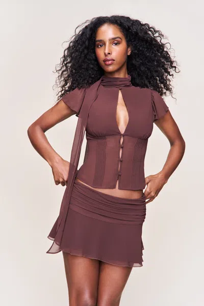 Danielle Guizio Ny Ara Top In Brown