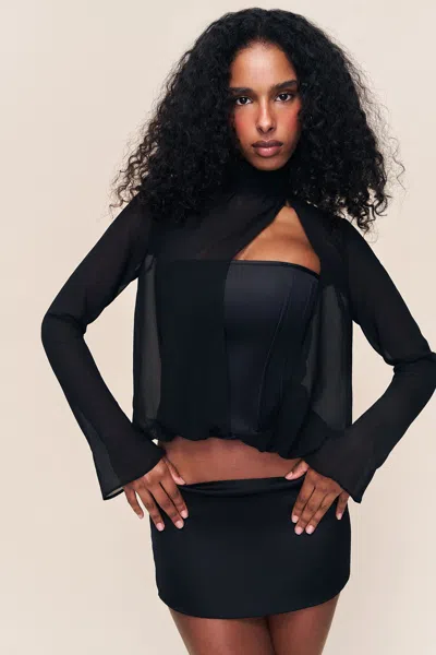 Danielle Guizio Ny Aurora Corset Top In Black
