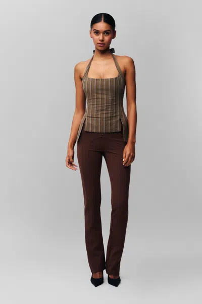 Danielle Guizio Ny Aurora Trouser In Brown