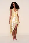 Danielle Guizio Ny Besora Sequin Dress In Brown