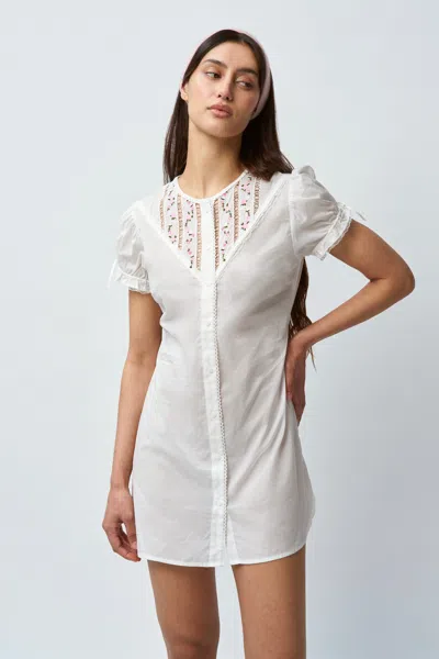 Danielle Guizio Ny Bina Lace Babydoll Dress In White
