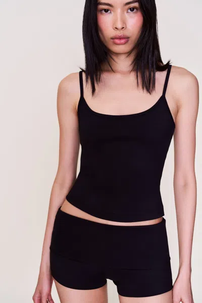 Danielle Guizio Ny Body Fold-over Micro  Short In Black