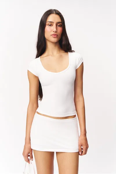 Danielle Guizio Ny Body V Neck Tee In White