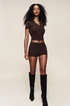 Danielle Guizio Ny Calesia Knit Short In Brown