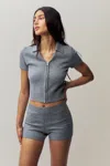 Danielle Guizio Ny Calesia Knit Short In Heather Grey