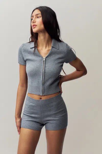 Danielle Guizio Ny Calesia Knit Short In Heather Grey