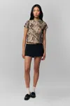 Danielle Guizio Ny Camo Tee In Bobcat Camo