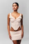 Danielle Guizio Ny Chamonix Chiffon Corset In Ivory