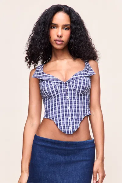 Danielle Guizio Ny Chamonix Corset In Blue