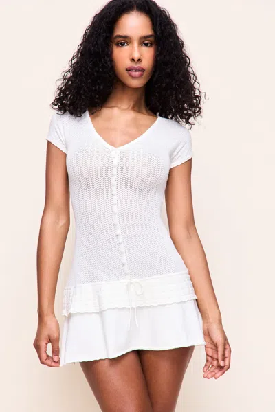 Danielle Guizio Ny Chantilly Pointelle Dress In White