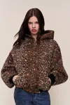 Danielle Guizio Ny Charli Hooded Quilted Lined Jacket In Animal Print