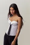 Danielle Guizio Ny Chrys Corset In White/black
