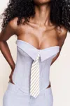 Danielle Guizio Ny Chrys Oxford Corset In Gray