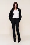 Danielle Guizio Ny Cora Ruched Hem Pant In Black