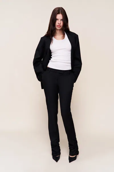 Danielle Guizio Ny Cora Ruched Hem Pant In Black