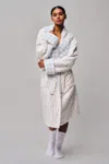 Danielle Guizio Ny Cozy Cloud Reversible Robe In Floral White/ Gingham