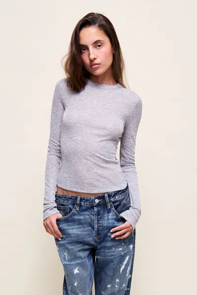 Danielle Guizio Ny Crew Long Sleeve In Gray