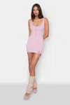Danielle Guizio Ny Dainty Lace Knit Mini Dress In Baby Pink | ModeSens