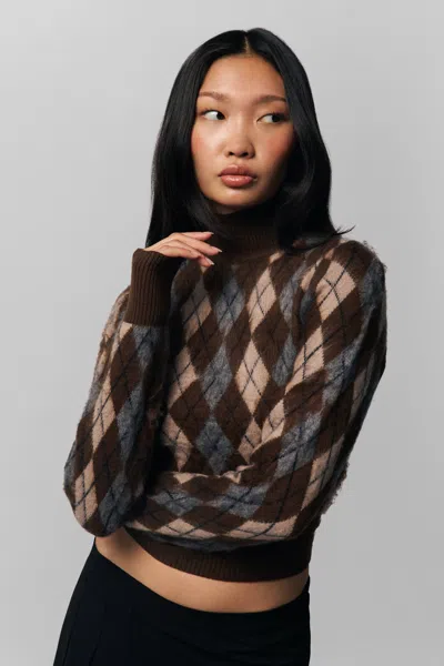 Danielle Guizio Ny Delia Sweater In Pine Argyle